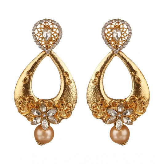 Women's Rose Gold Plated Alloy Earrings (White)