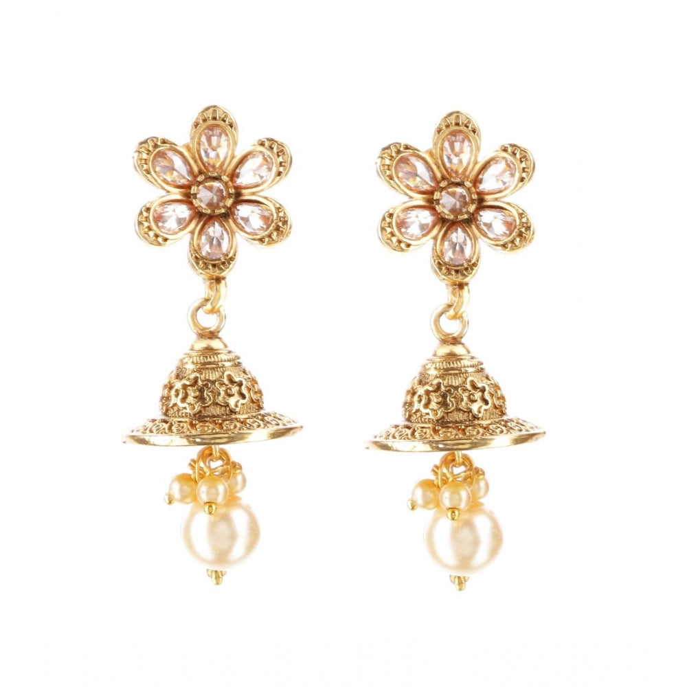 Generic Women's Rose Gold Plated Alloy Earrings (Gold)