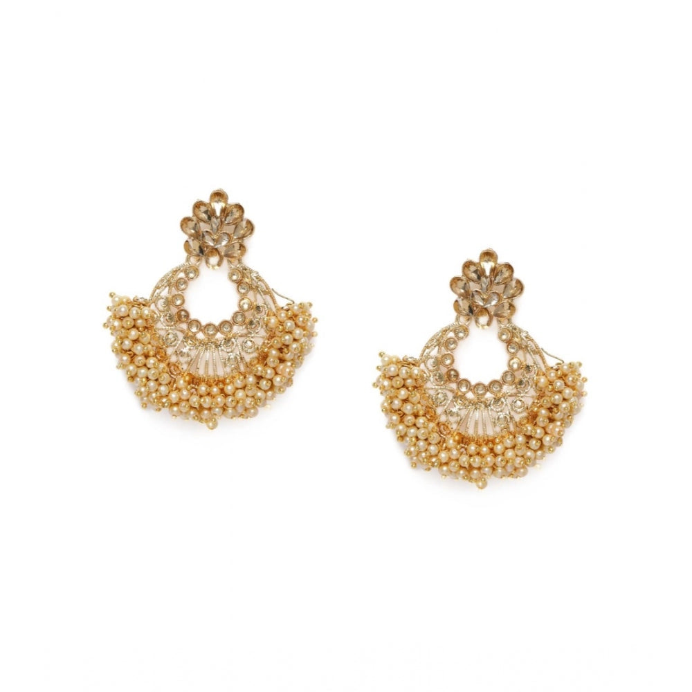 Generic Women's Rose Gold Plated Alloy Earrings (Gold)