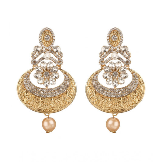 Women's Rose Gold Plated Alloy Earrings (White)