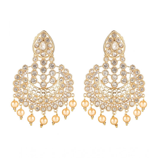 Women's Rose Gold Plated Alloy Earrings (White)