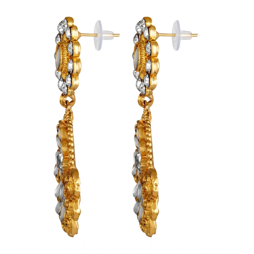 Women's Rose Gold Plated Alloy Earrings (White)