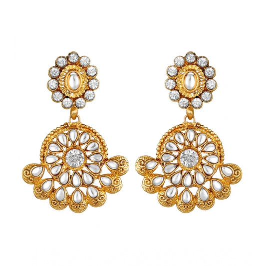 Women's Rose Gold Plated Alloy Earrings (White)