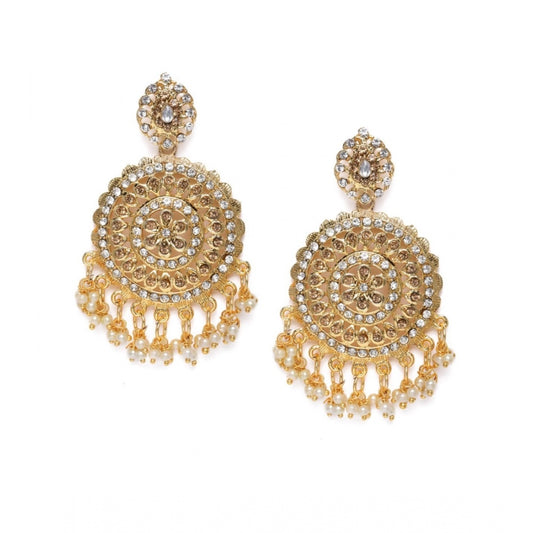 Women's Rose Gold Plated Alloy Earrings (White)