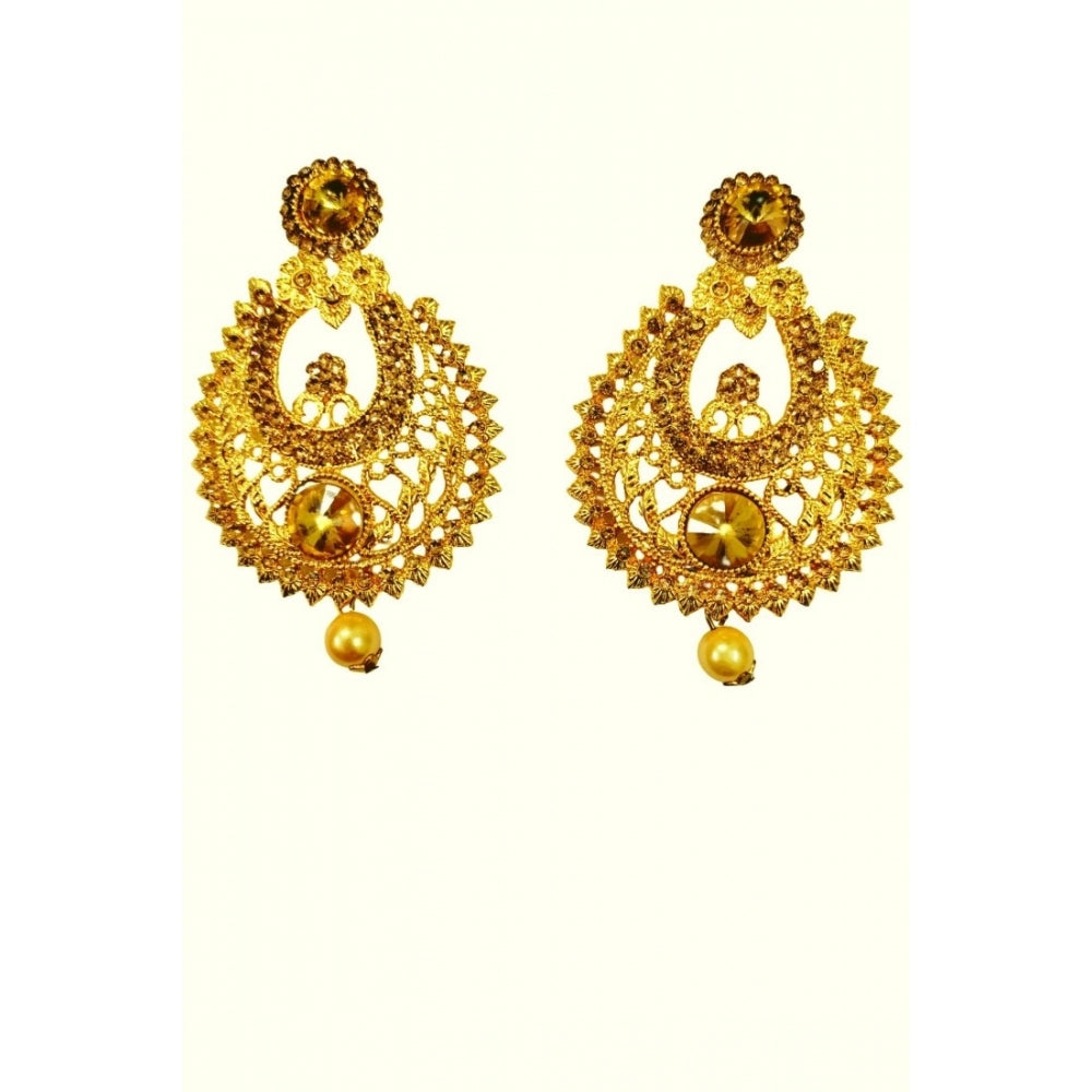 Generic Women's Rose Gold Plated Alloy Earrings (Gold)