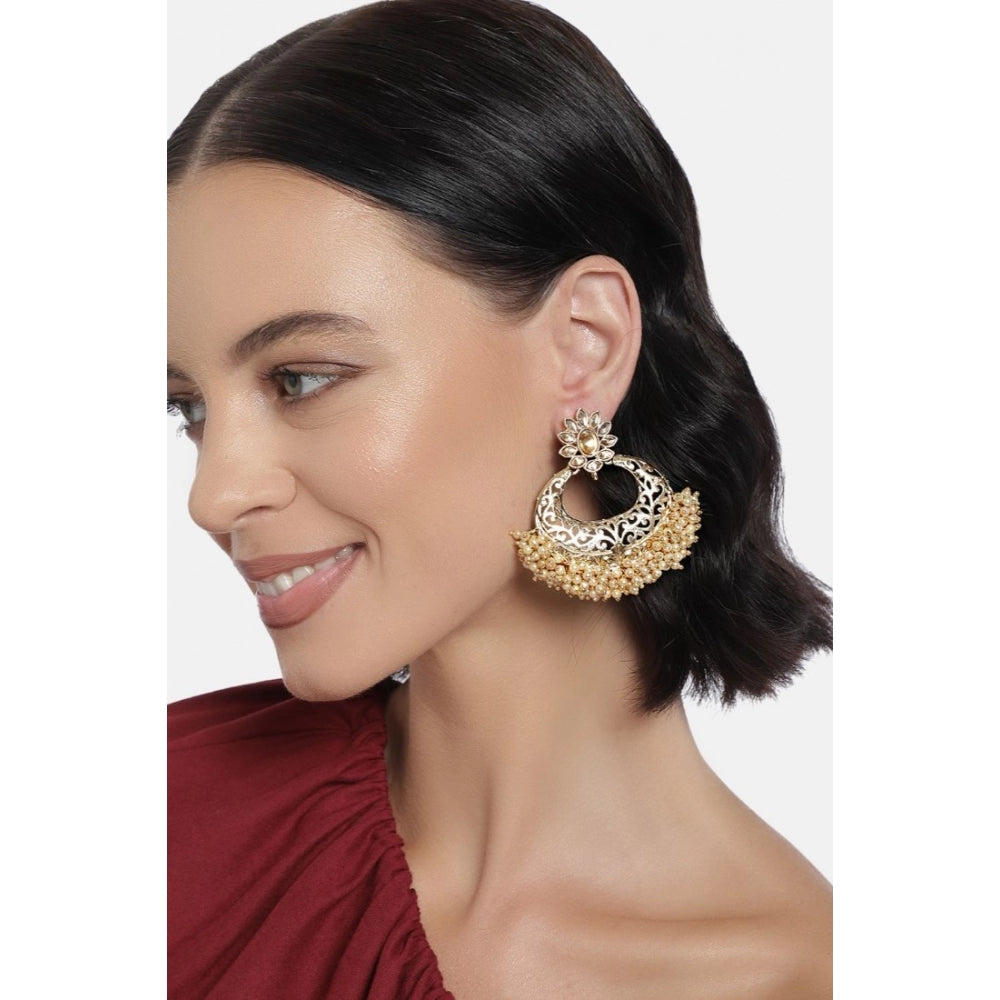 Women's Rose Gold Plated Alloy Earrings (Gold)
