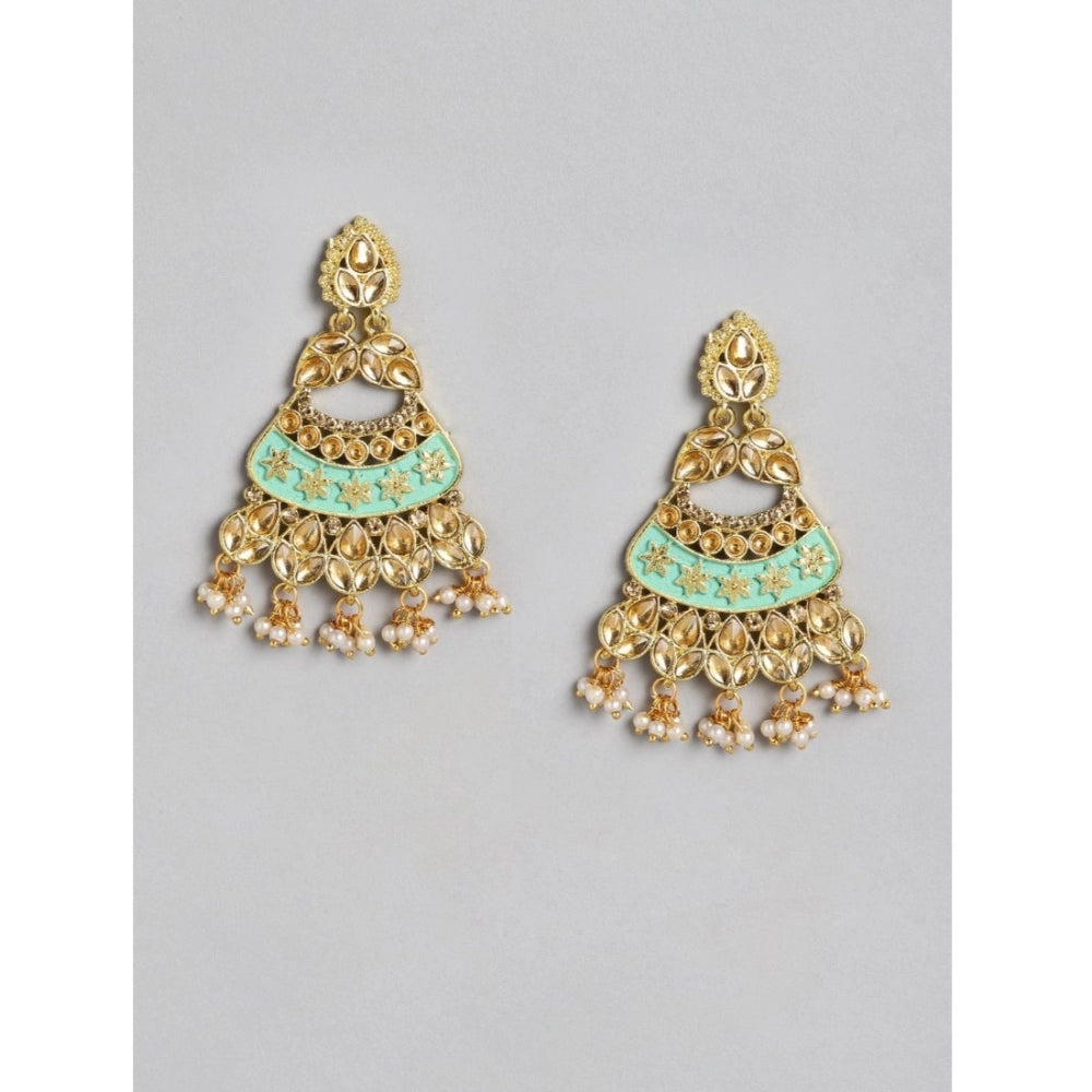 Generic Women's Rose Gold Plated Alloy Earrings (Gold)