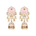 Generic Women's Rose Gold Plated Alloy Earrings (Pink)