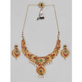 Generic Women's Rose Gold Plated Alloy Necklace &amp; Earings Set (Multicolor)
