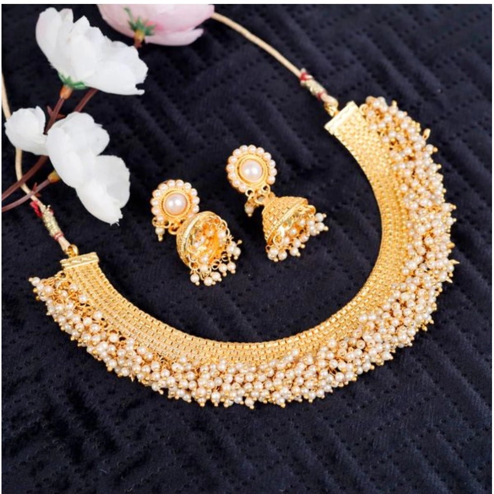 Generic Women's Rose Gold Plated Alloy Necklace &amp; Earings Set (Gold)