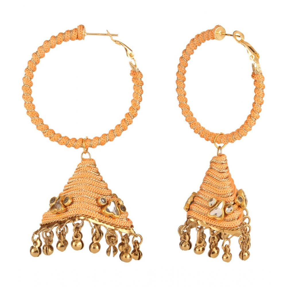 Generic Women's Rose Gold Plated Alloy Earrings (White)