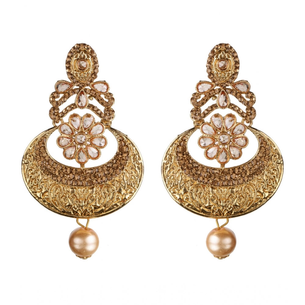 Generic Women's Rose Gold Plated Alloy Earrings (Gold)