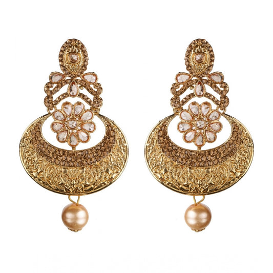 Women's Rose Gold Plated Alloy Earrings (Gold)