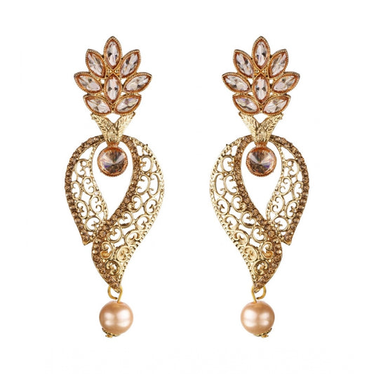 Women's Rose Gold Plated Alloy Earrings (Gold)