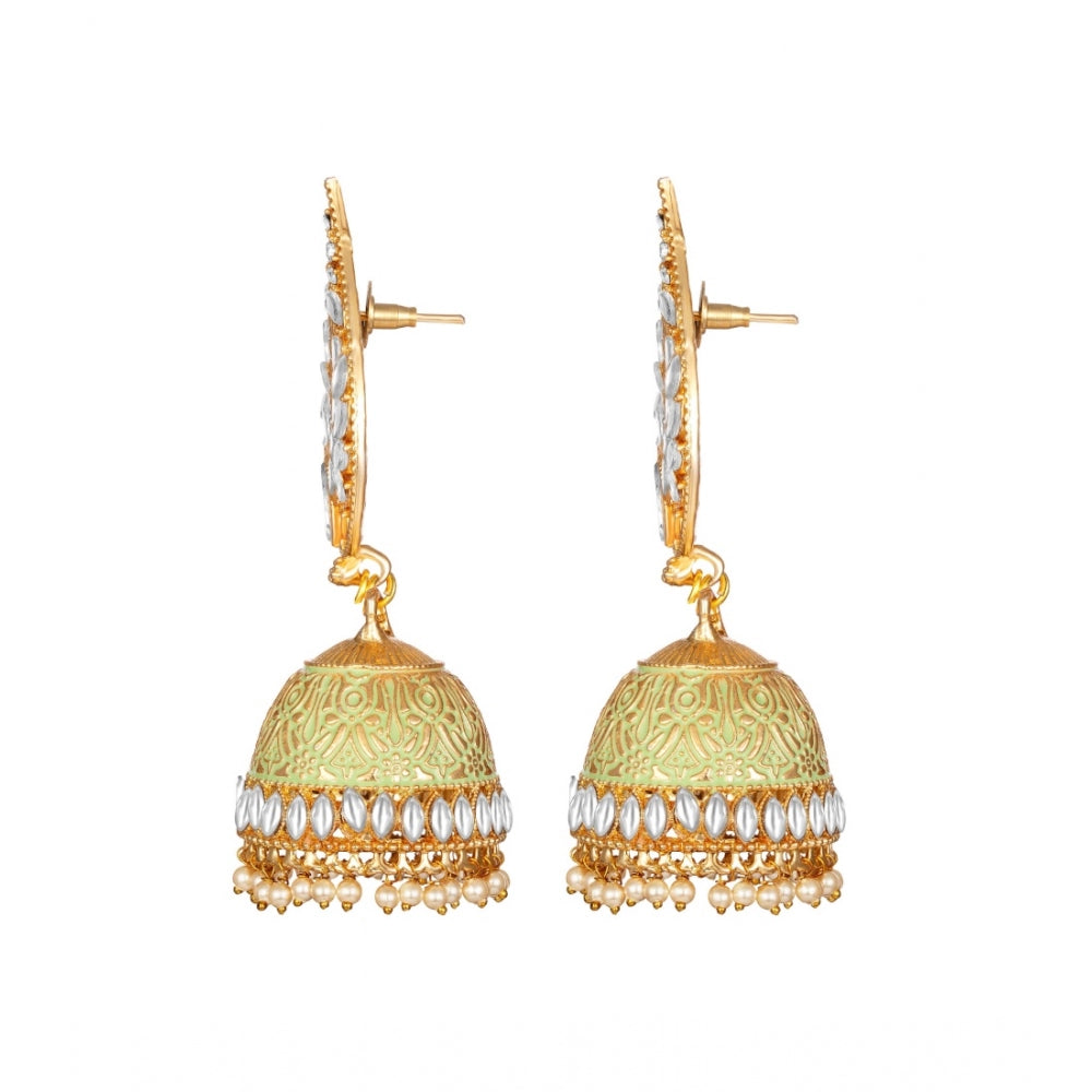 Generic Women's Rose Gold Plated Alloy Earrings (White)