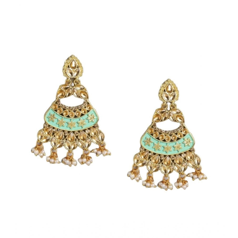 Women's Rose Gold Plated Alloy Earrings (Gold)
