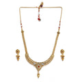 Generic Women's Rose Gold Plated Alloy Necklace &amp; Earings Set (Gold)