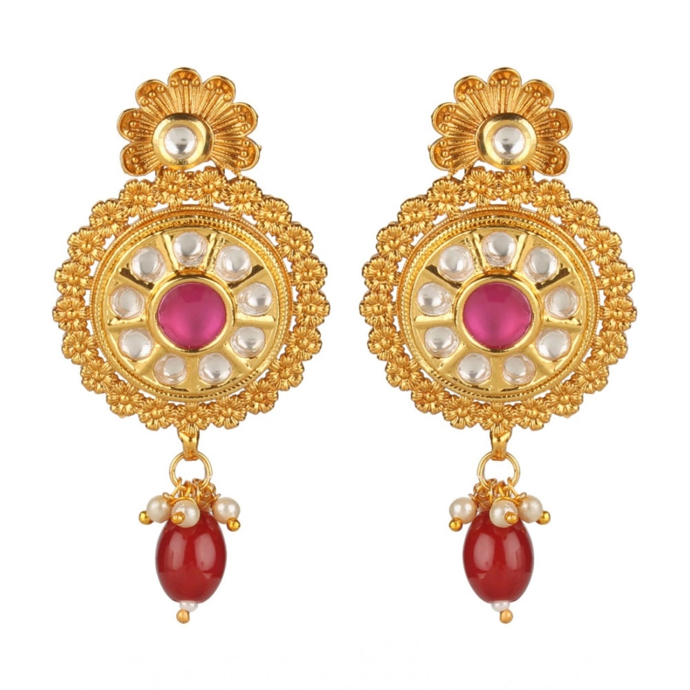 Women's Rose Gold Plated Alloy Earrings (Gold)