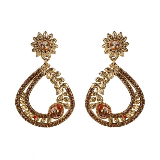 Women's Rose Gold Plated Alloy Earrings (Gold)