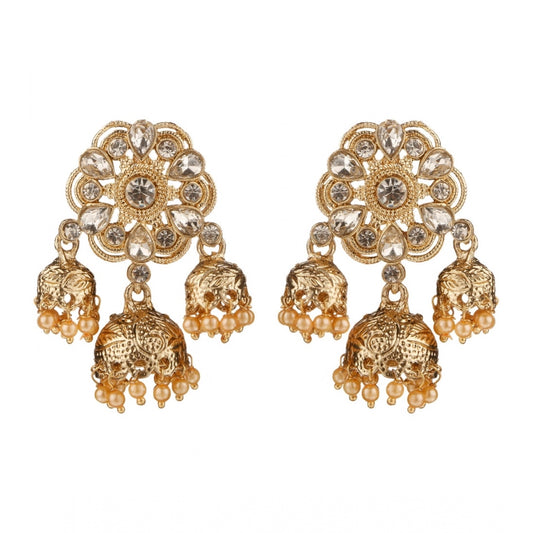 Women's Rose Gold Plated Alloy Earrings (White)