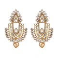 Generic Women's Rose Gold Plated Alloy Earrings (White)