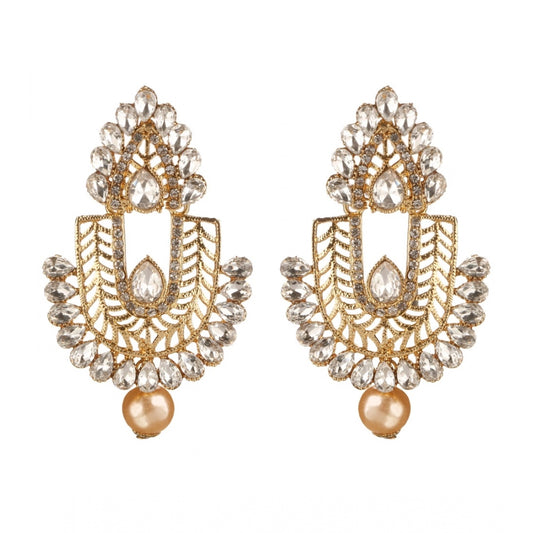 Women's Rose Gold Plated Alloy Earrings (White)