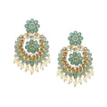Generic Women's Rose Gold Plated Alloy Earrings (Sky Blue)