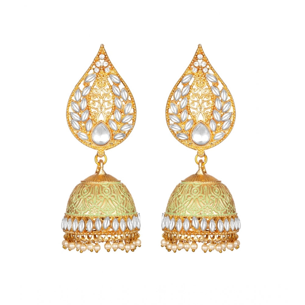 Women's Rose Gold Plated Alloy Earrings (White)