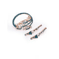 Generic Women's Rose Gold Plated Alloy Hair Pin Set (Green)