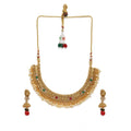 Generic Women's Rose Gold Plated Alloy Necklace &amp; Earings Set (Multicolor)