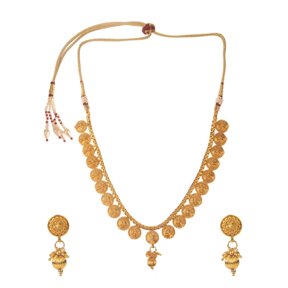 Generic Women's Rose Gold Plated Alloy Necklace &amp; Earings Set (Gold)