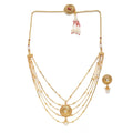 Generic Women's Rose Gold Plated Alloy Necklace &amp; Earings Set (Gold)