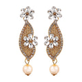 Generic Women's Rose Gold Plated Alloy Earrings (White)