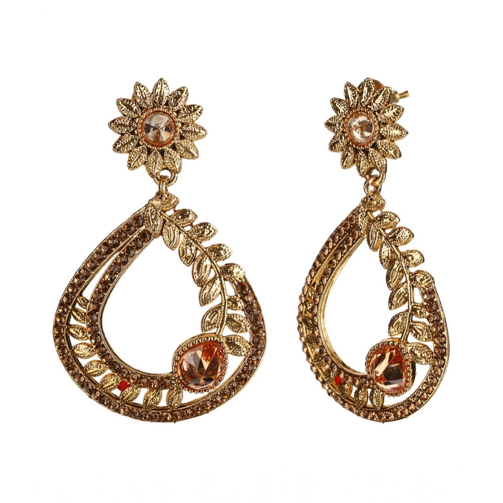 Women's Rose Gold Plated Alloy Earrings (Gold)