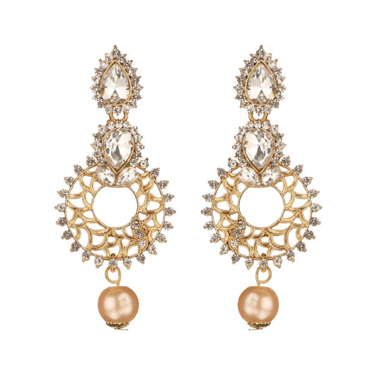 Women's Rose Gold Plated Alloy Earrings (White)