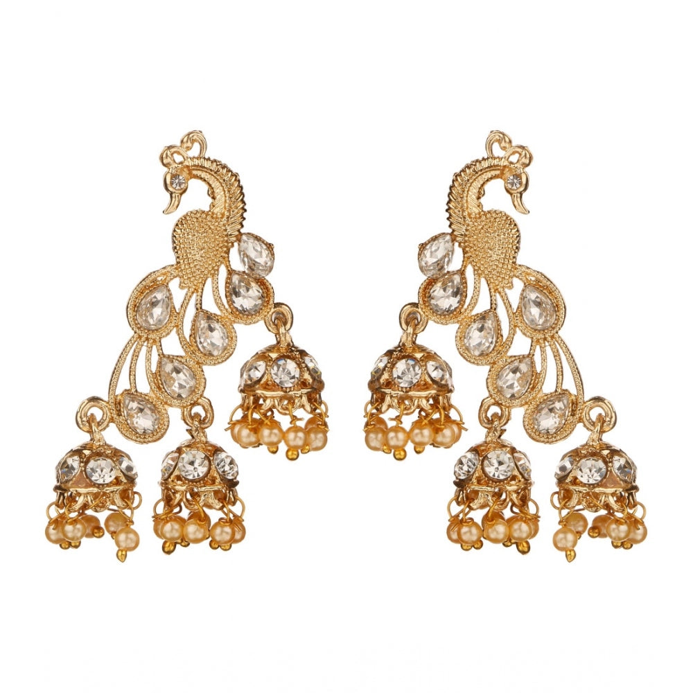 Women's Rose Gold Plated Alloy Earrings (White)