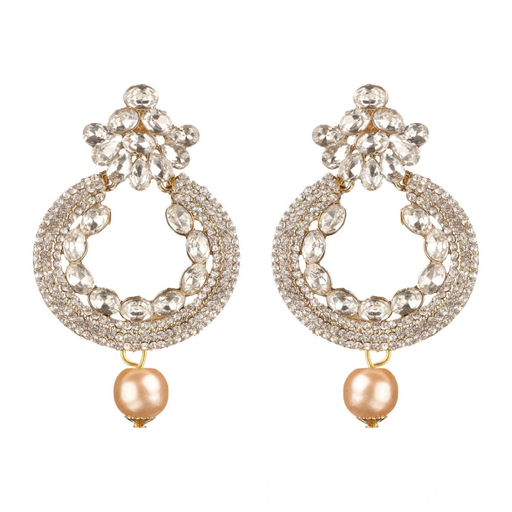 Women's Rose Gold Plated Alloy Earrings (White)