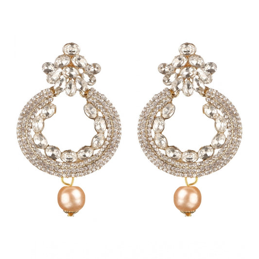 Women's Rose Gold Plated Alloy Earrings (White)
