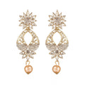 Generic Women's Rose Gold Plated Alloy Earrings (White)