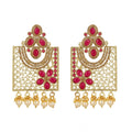 Generic Women's Rose Gold Plated Alloy Earrings (Gold &amp; Pink)