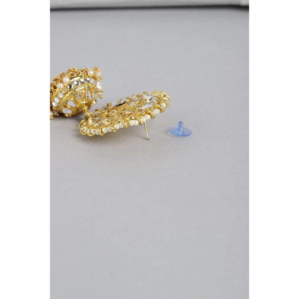 Women's Rose Gold Plated Alloy Earrings (White)