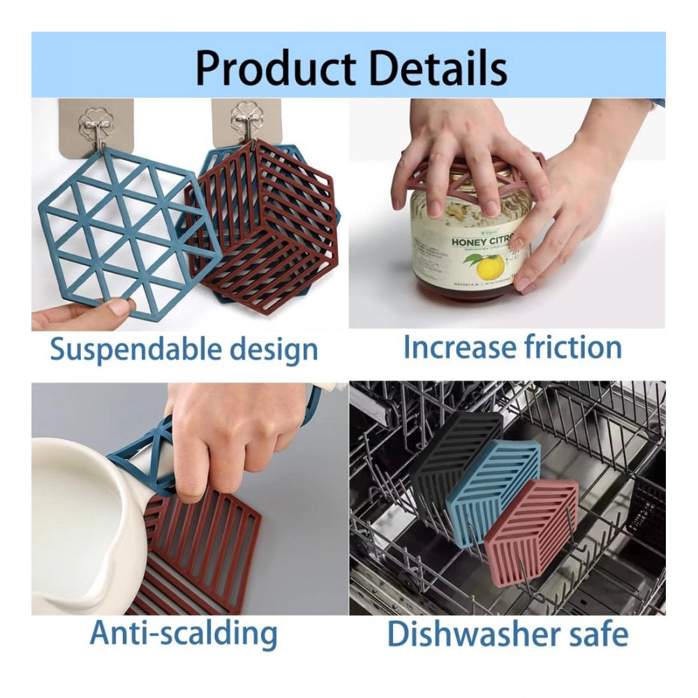 Generic Pack Of_3 Silicone Table Mats Heat Resistant (Assorted)