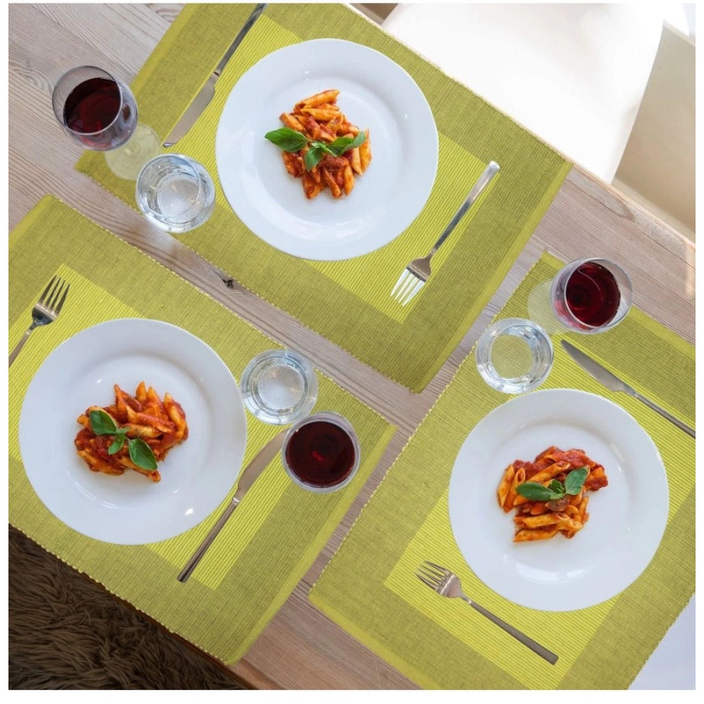 Generic Ribbed Cotton Place Mats Sets (Green)