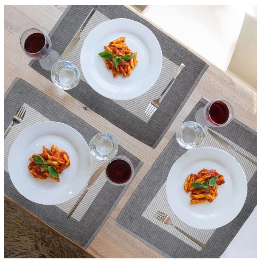 Generic Ribbed Cotton Place Mats Sets (Grey)