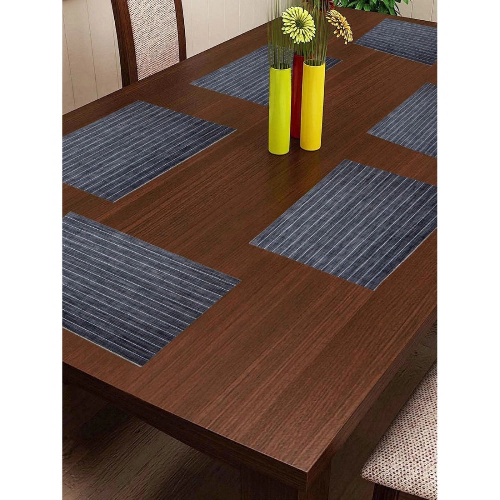 striped Vinyl Place Mats Sets (Black &amp; White)