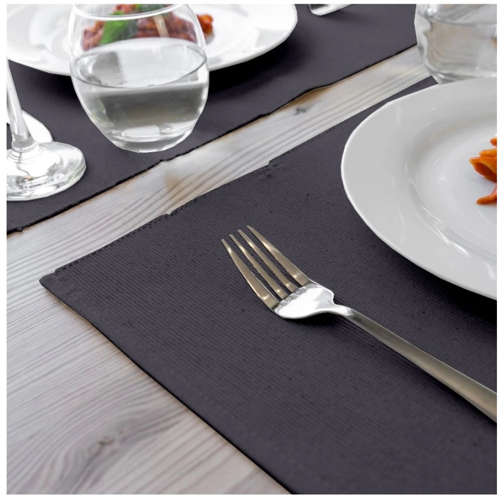 Generic Ribbed Cotton Place Mats Sets (Grey)