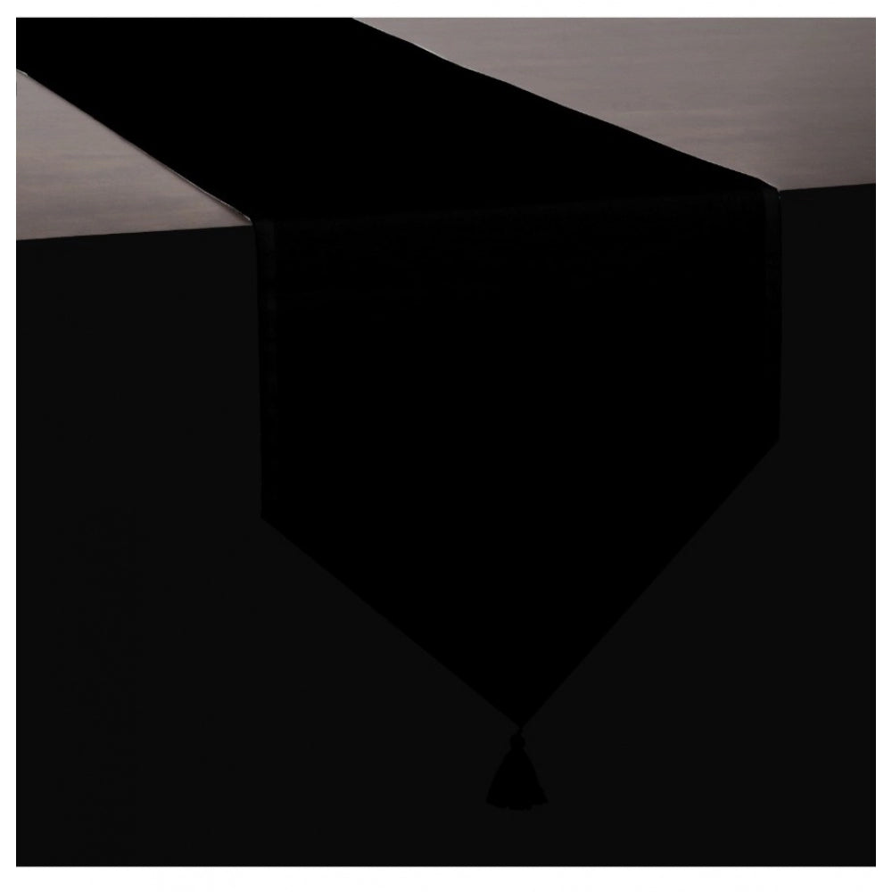 Solid Cotton Table Runners (Black)