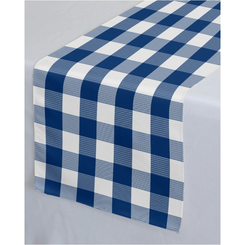 Generic Checked Cotton Table Runners (Royal Blue)