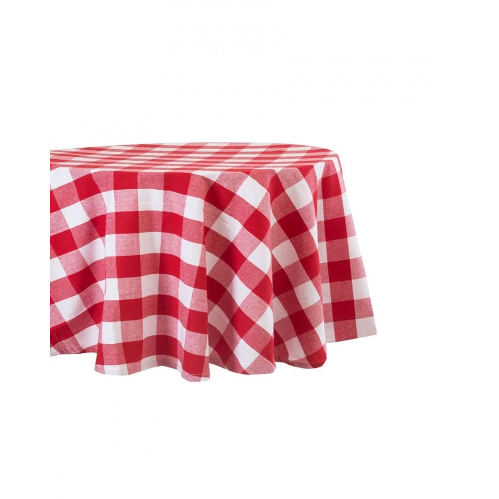 Checked Cotton Checks Table Cloth (Red)