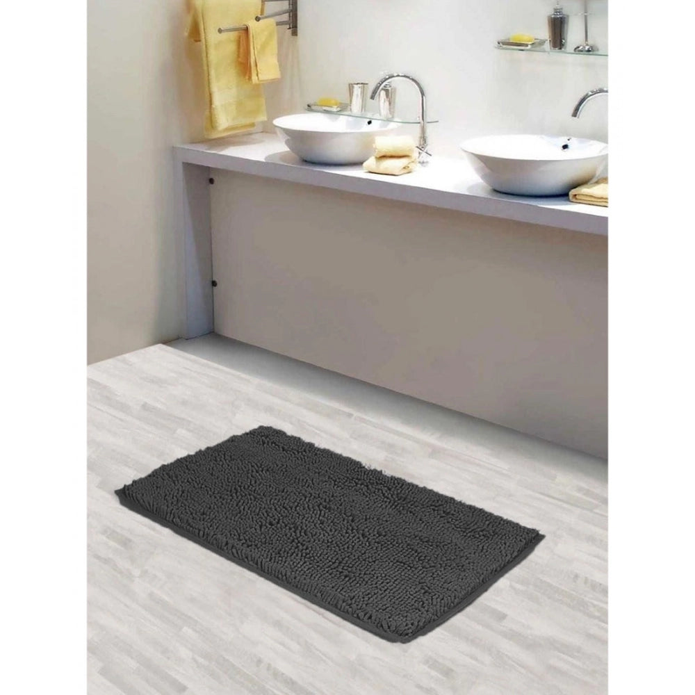 Solid Polyester Bathmat (Dark Grey)